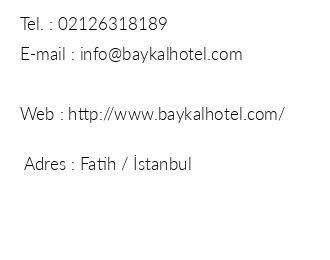 Hotel Baykal iletiim bilgileri